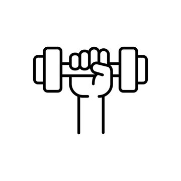 recommend clip art: Weightlifting outline icons, minimalist vector illustration ,simple transparent graphic element .Isolated on white background