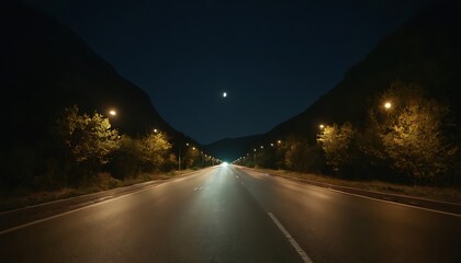 Fototapeta premium A bustling urban night scene on a well-lit highway as cars rush past leaving bright trails of red and white lights in the dark, creating a dynamic and vibrant cityscape.expressway, highway, journey,64
