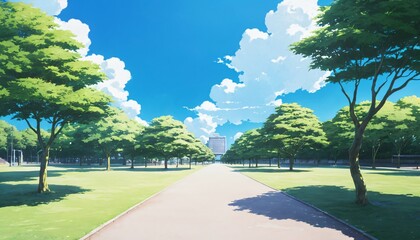 Obraz premium anime japan summer background