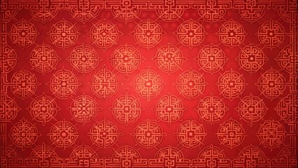 Chinese pattern background template in red with intricate designs, Chinese, pattern, background, template, red