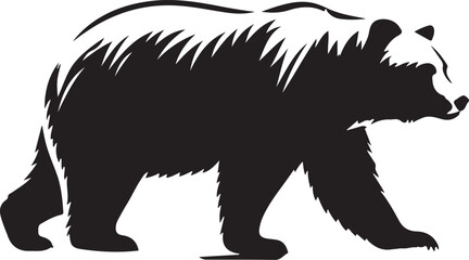 Wildlife App Icon - Grizzly or Polar Bear Silhouette in Flat Vector. Vector illustration.