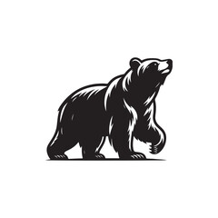 Animal Wildlife Silhouette Icon - Grizzly or Polar Bear Flat Vector. Vector illustration.