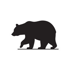 Silhouette of Grizzly or Polar Bear - Flat Vector Icon for Apps and Sites.