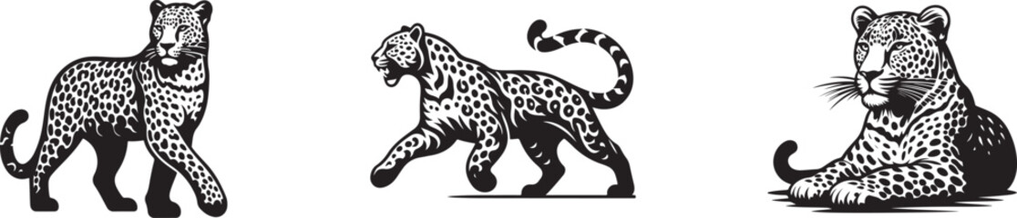 Leopard Icon - Symbol of Hunting and Courage in Vector Illustration.