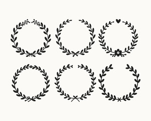 Set of Circle Wreath Design