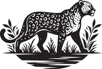 Leopard Icon - Symbol of Hunting and Courage in Vector Illustration.