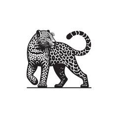 Leopard Icon Design - Isolated Symbol of Courage and Hunter.