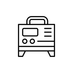 Welding generator outline icons, minimalist vector illustration ,simple transparent graphic element .Isolated on white background