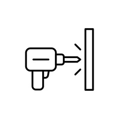 Welding drill outline icons, minimalist vector illustration ,simple transparent graphic element .Isolated on white background