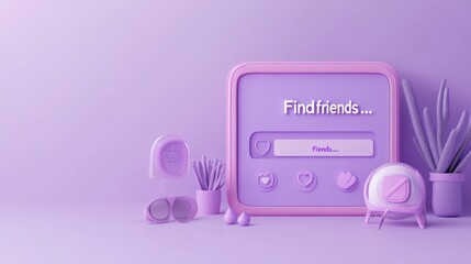 A pastel-themed digital interface promoting social connectivity and friendship.