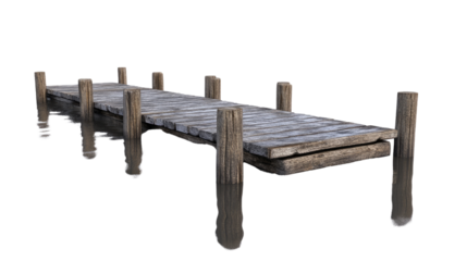 wooden dock on a transparent background