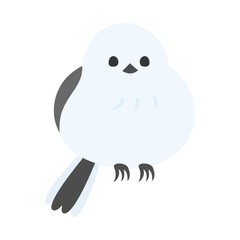 シマエナガ。フラットなベクターイラスト。
Long-tailed tit (Aegithalos caudatus Japonicus). Flat vector illustration.