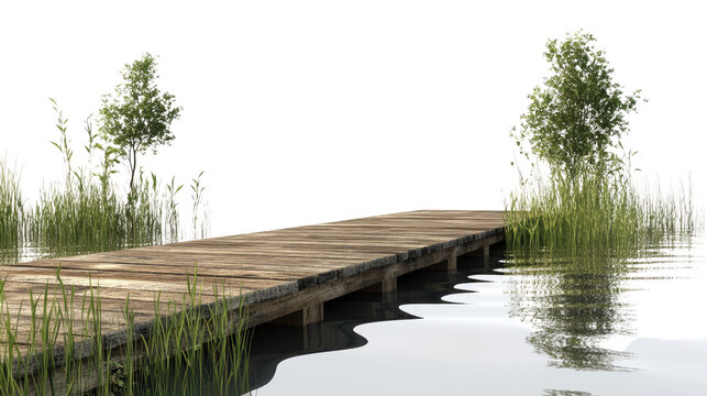 wooden dock on a transparent background - Powered by Adobe