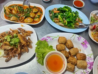 Cuisine Thailand style on top view