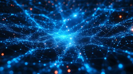 Futuristic Abstract Digital Network Technology Background Depicting Cyber Connectivity and