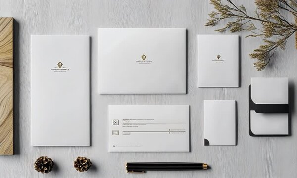 Stationery lay Business Card Mockup Video