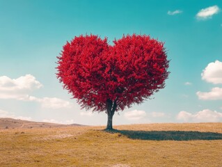 Heart Shaped Tree in Field