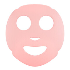 Pink 3D Face Mask Illustration, Beauty Treatment for Face Spa