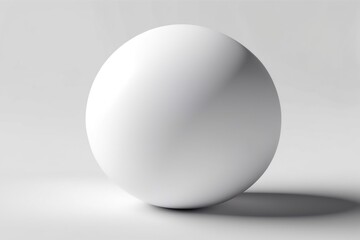 A 3D white sphere designed as a glossy button or icon representing technology and multimedia with a play arrow symbol