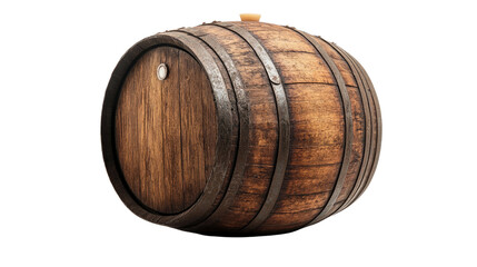 wooden barrel on transparent background