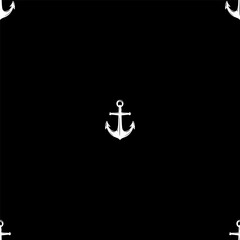 Seamless vector pattern with sea marine anchors. Simple doodle style. Grid	