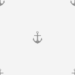 Seamless vector pattern with sea marine anchors. Simple doodle style. Grid	