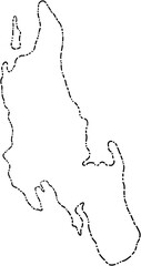 dash line doodle freehand drawing of zanzibar island map.
