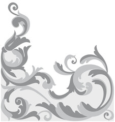 Rococo Curls Corner Vector Illustration