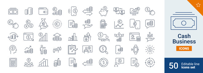 Cash icons Pixel perfect. money, transfert, finance, ...	
