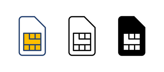 Sim card icon vector. dual sim card icon vector