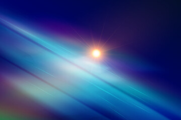 Rainbow crystal star. Crystal ray light, sun shines rainbow red yellow and blue color. Optical fire light effect. Vector lens glare leakage glare reflection effect. Sparkle shine. Sunlight