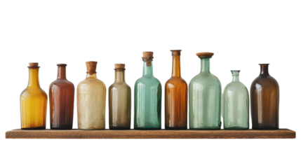 glass bottles on a transparent background
