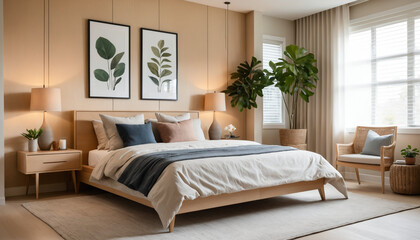 Cozy Modern Bedroom Interior Design.