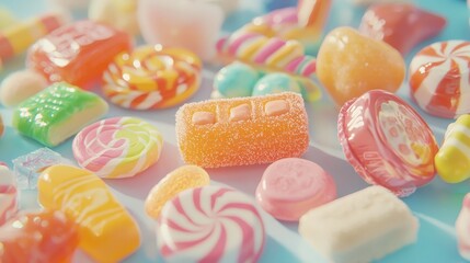 Classic 90s candy packaging in a colorful array