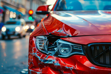 Car crash night scene created with generative ai