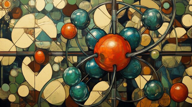 Depict lead's atomic structure with eighty-two protons and its significance in understanding the elements and their properties