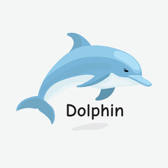 Obraz premium Dolphin Vector Illustration: Intelligent Marine Mammal