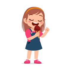 little boy eat sweet ice cream and feel happy