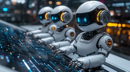 the A robot learning to perform tasks through reinforcement learning.