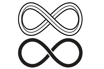 Infinity icon silhouette vector art illustration 