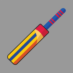 Cricket bat vector art and illustration