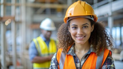 Young Mixed-Race Black Female Construction Worker: Industrial Factory Electrician Apprentice on Work Placement






