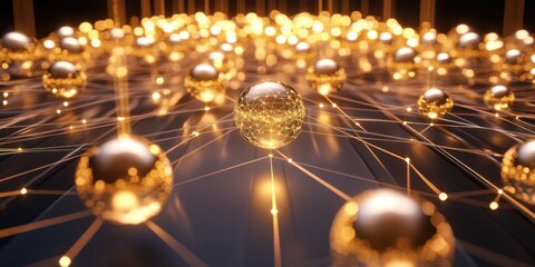 a sphere surrounded by many spheres