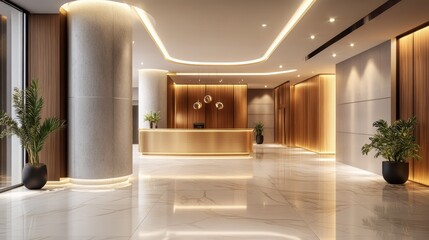 Luxury hotel reception lobby
