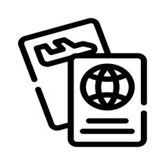 Icon Passport With Style Outline	