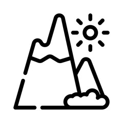 Icon Mountain With Style Outline	