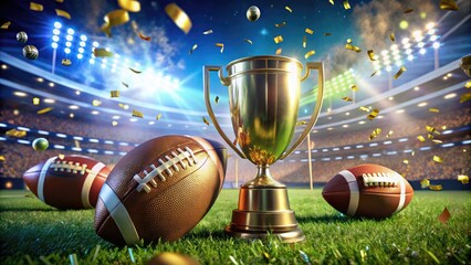 Explore thrilling fantasy football ideas featuring vibrant trophies, colorful balloons, and engaging game elements, designed to captivate and inspire all passionate enthusiasts.