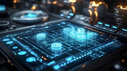 Fototapeta premium Futuristic City Hologram