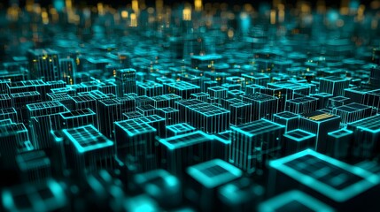 Futuristic Cityscape Neon Lights