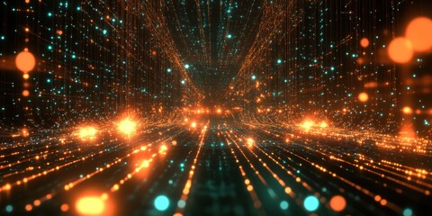Fototapeta premium a dark and colorful abstract background with glowing lights